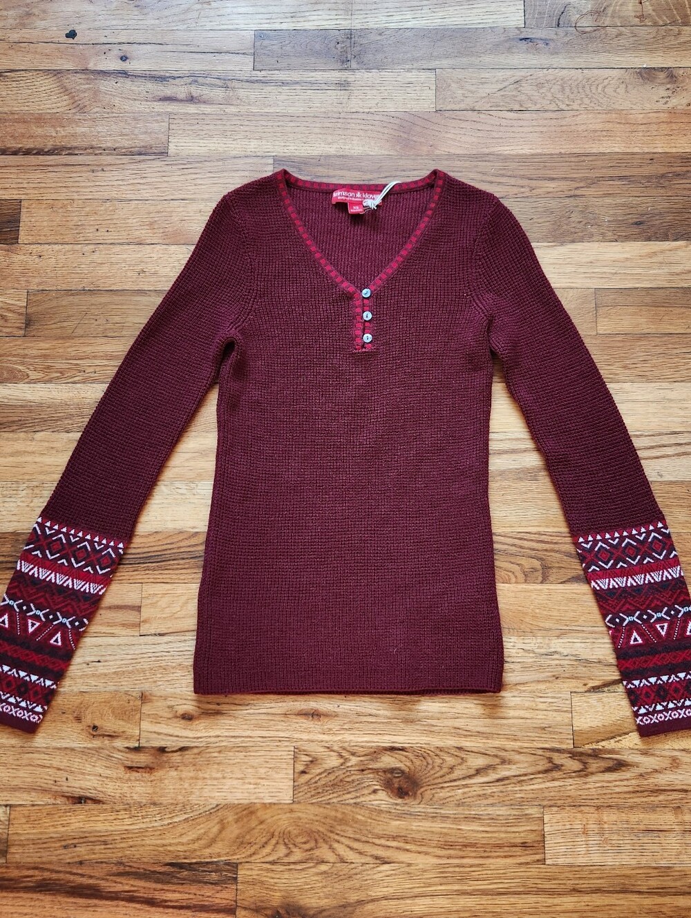 NWT Krimson Klover Ponderosa Merino Wool Blend henley top Sz S